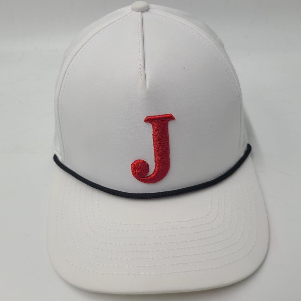 Justin Boots Hat Snapback White Red Rope J Logo Western Cowboy Casual Wear Men
